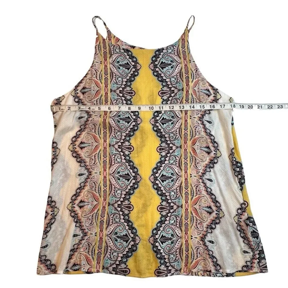 Verse Blouse Womens Medium Alecto Halter Top Colorful Yellow Paisley Hippy Shirt - Picture 3 of 9